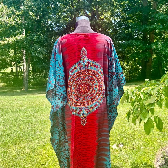 NWT Sante classics kaftan boho hippie cover up one size Moo Moo - Picture 3 of 8